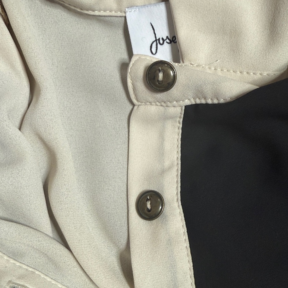 Joseph Ribkoff Long Sleeve Blouse Size 8 in Two-Tone Black and Cream - Picture 8 of 9